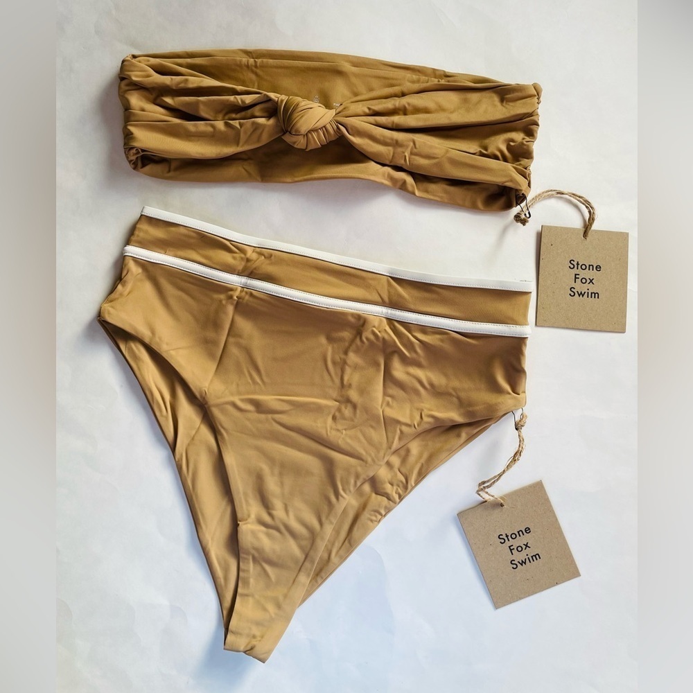 Stone Fox Swim Lele Top & Juniper Bottom in Tannin NWT